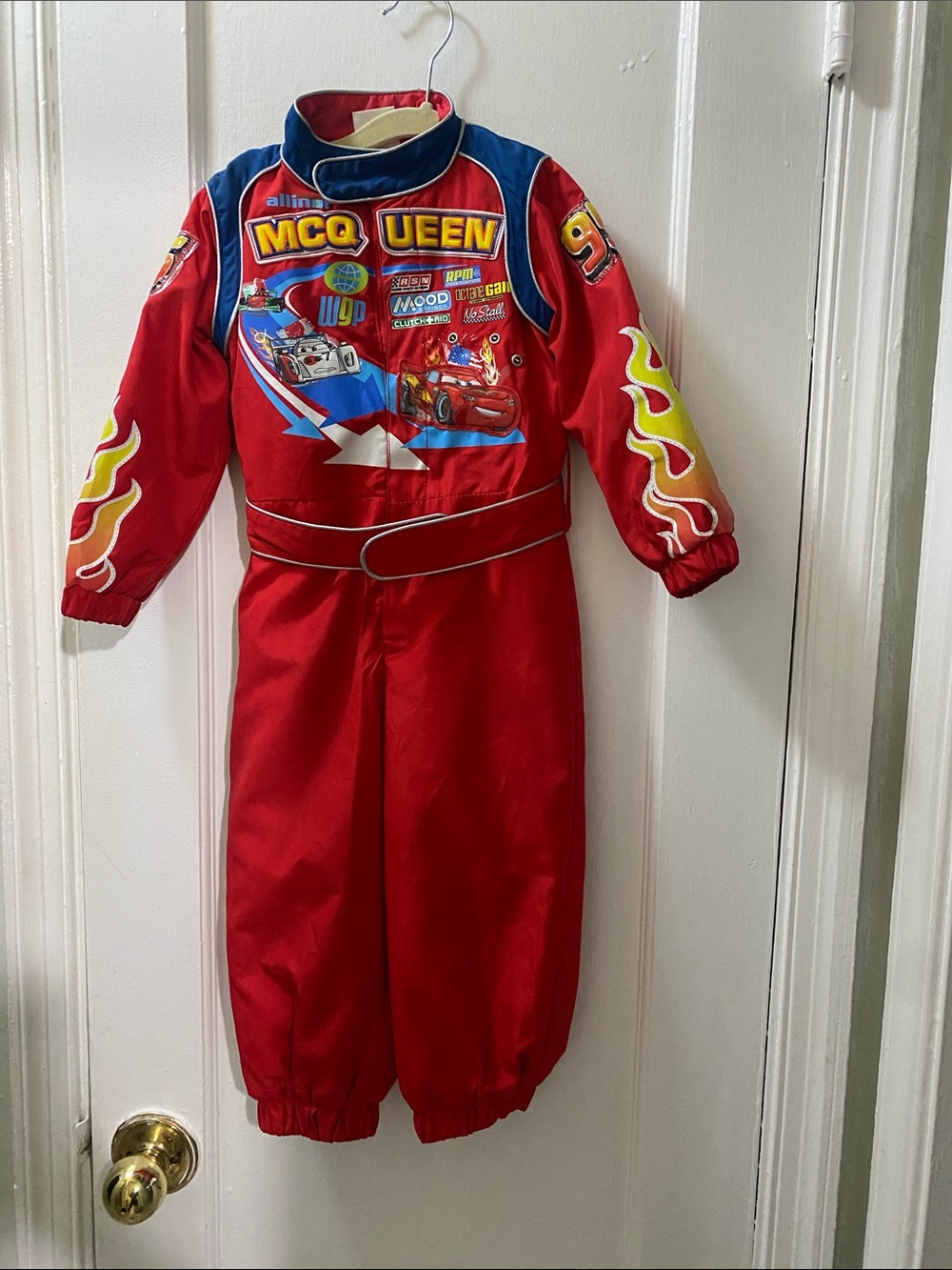 Disney Store Cars Lightning McQueen Pixar Racing Costume Jumpsuit Size 2/3